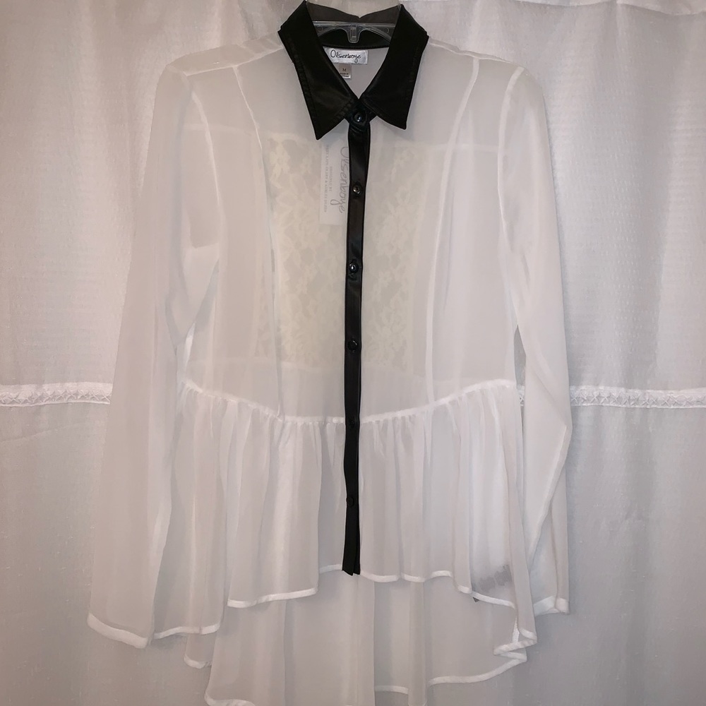 White and black blouse